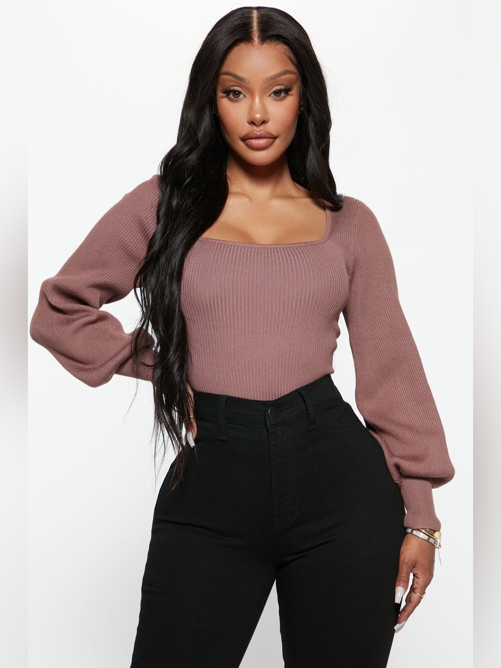 NTW Fashion Nova Higher Love Sweater Mauve S